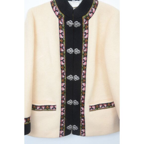 A.S. Evebofoss Norway Vintage Pure New Wool Jacket Coat Silver Clasps Women's 40 - Picture 5 of 16